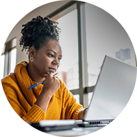 Woman Computer Circle