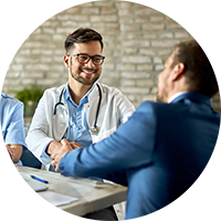 doctor handshake circle